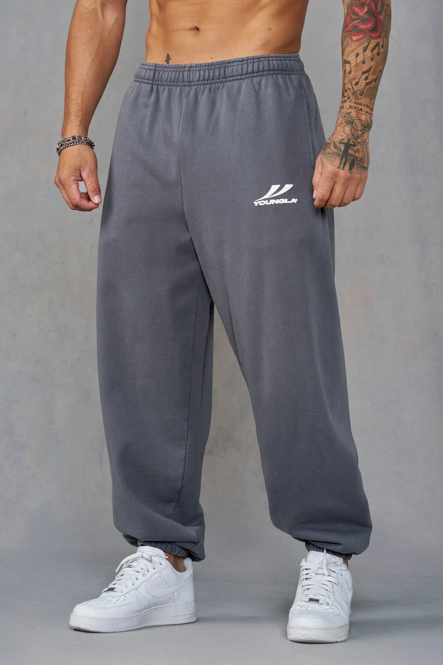 2154 - Throwback Baggy Joggers- GREY