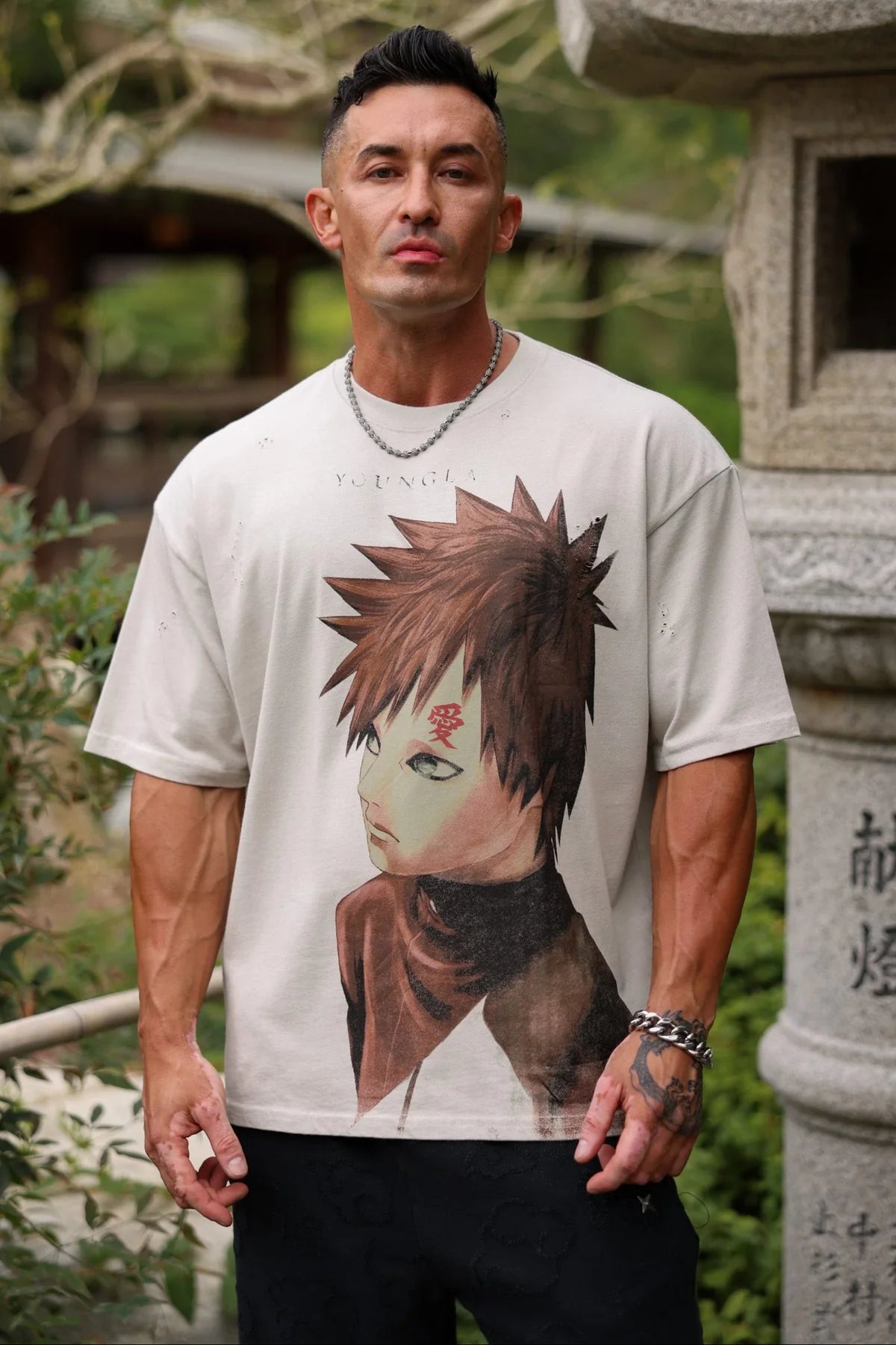 4318 - Naruto Distressed Tees Gaara