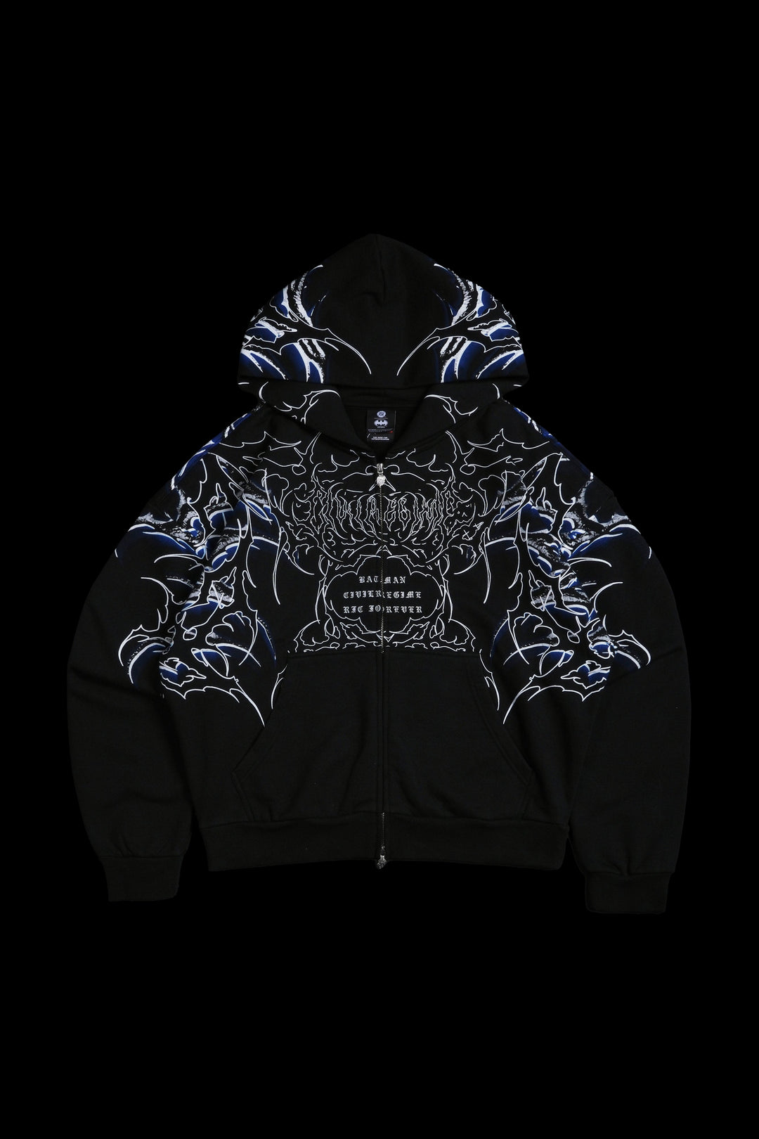 Throned Knight Outliers Distressed Zip Up Hoodie in Vintage Black