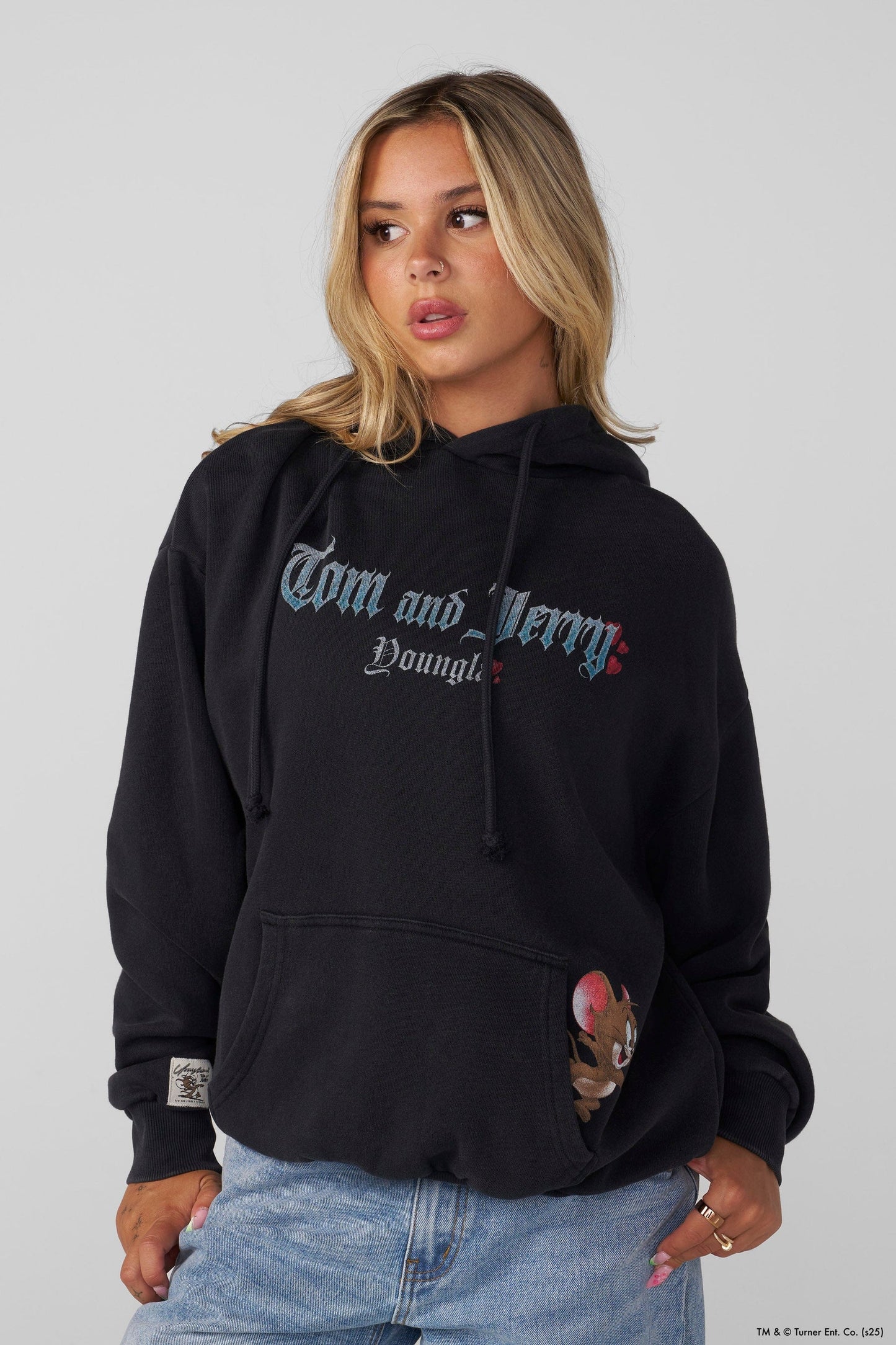 W528 Tom & Jerry Oversized Hoodie Blue