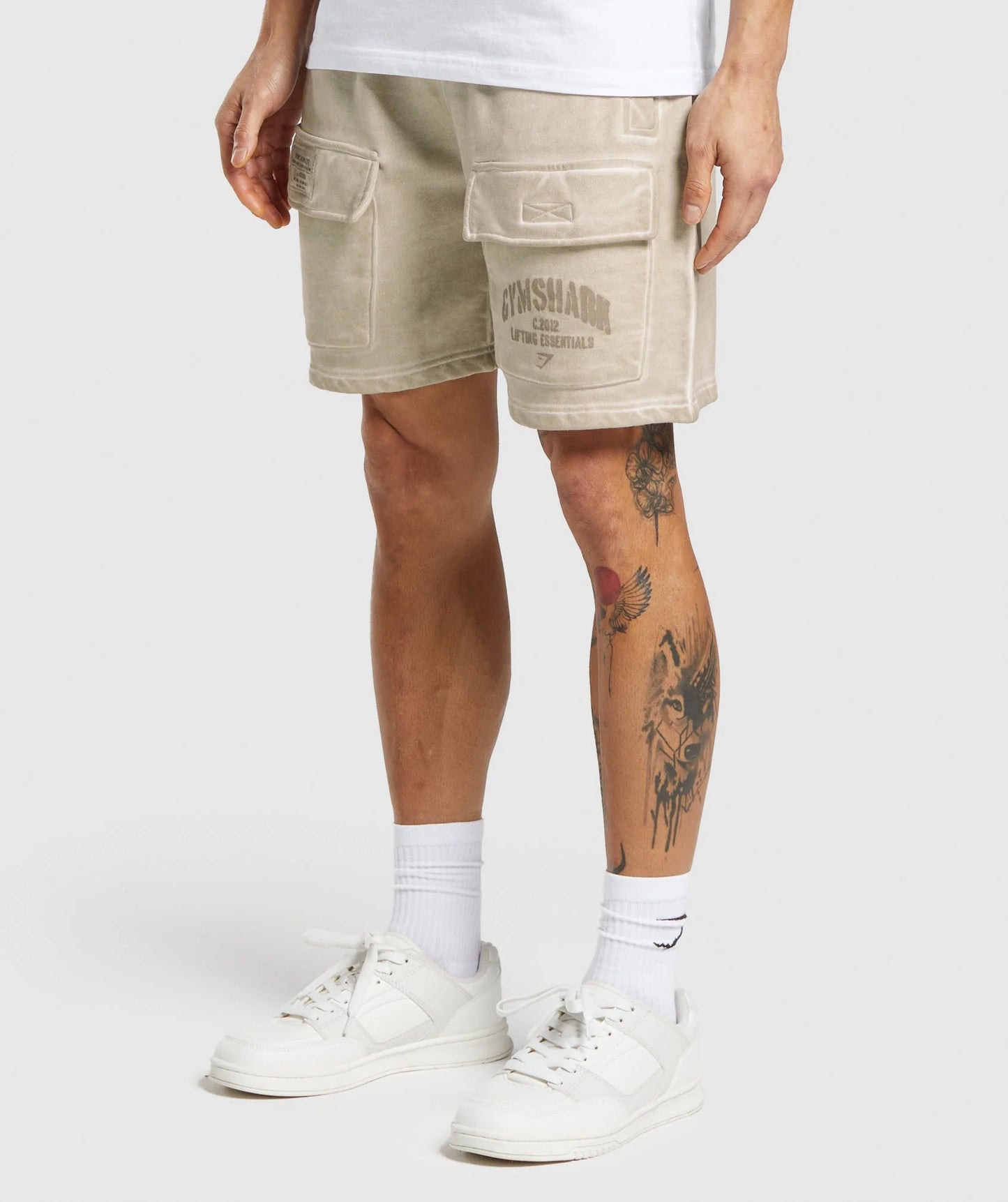 Heavyweight Washed Cargo Shorts - Pebble Grey