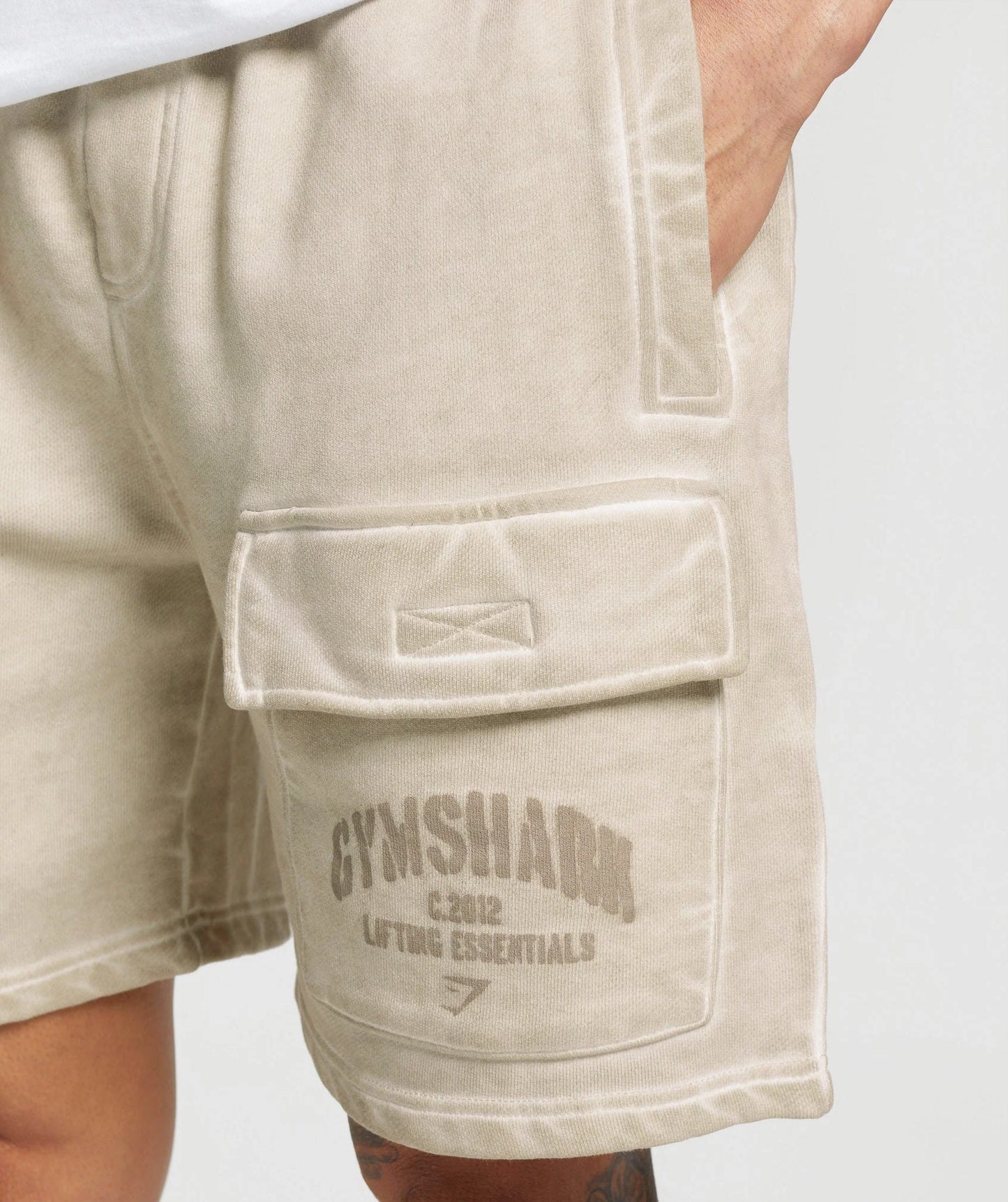 Heavyweight Washed Cargo Shorts - Pebble Grey