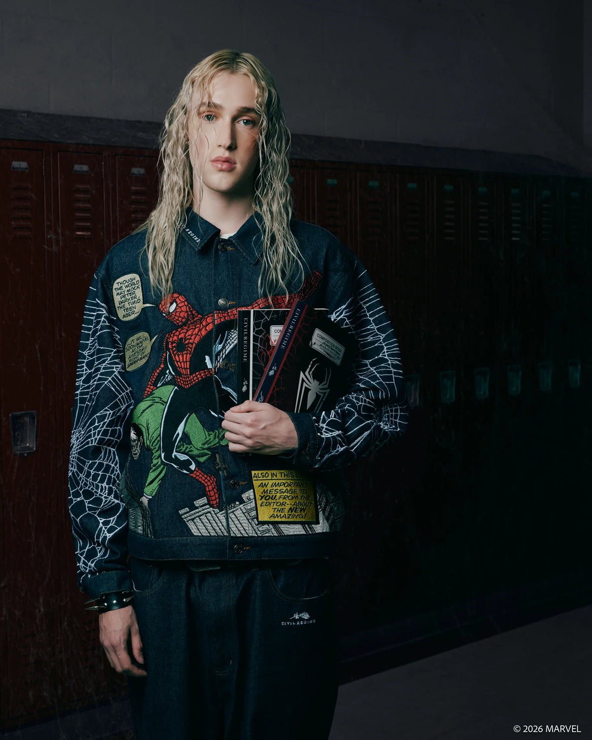Webs From Concrete Raw Denim Jacket in Denim Blue