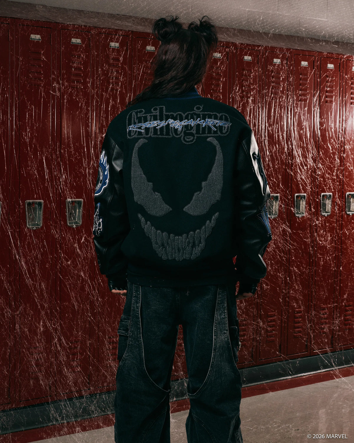 We Are Chaos Letterman Jacket in Black