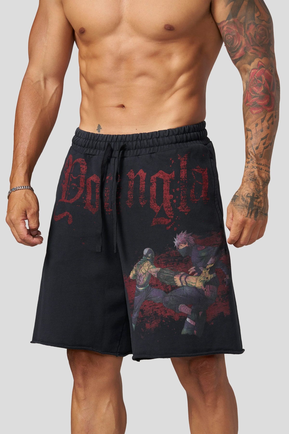 1002 - Naruto Sweat Shorts- Kakashi vs Zabuza