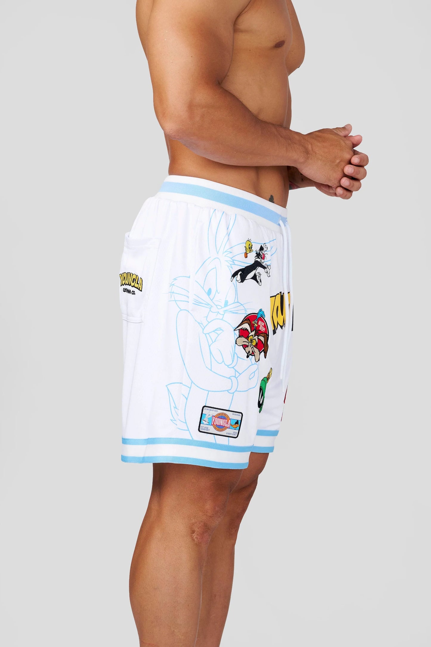 1071 - Looney Tunes Embroidered Patch Shorts
