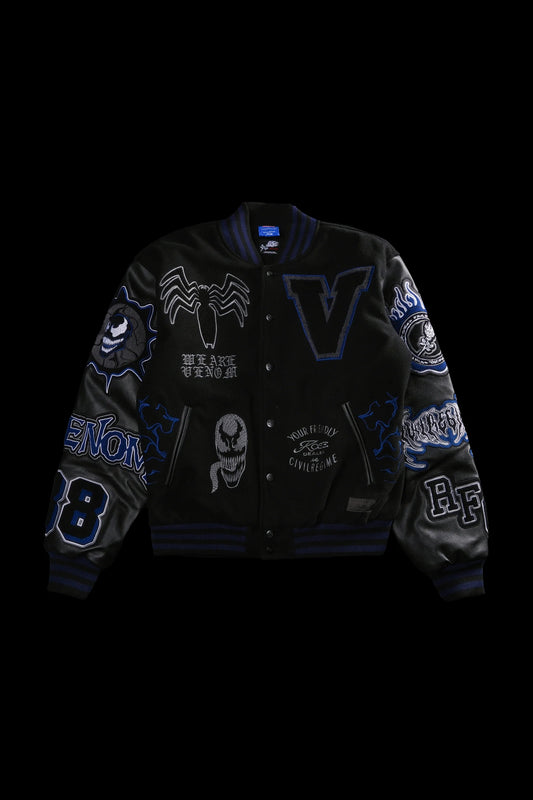 We Are Chaos Letterman Jacket in Black