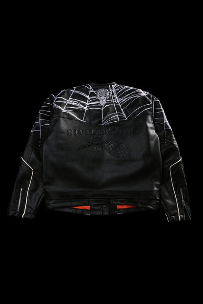 Inner Rage Leather Moto Jacket in Black