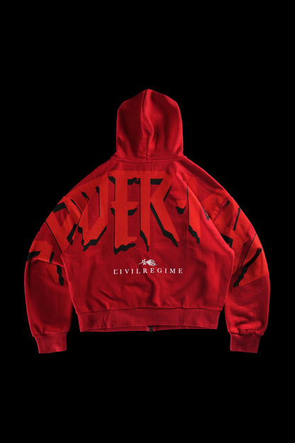 Cage Match Shiesty Zip Up Hoodie in E-Red