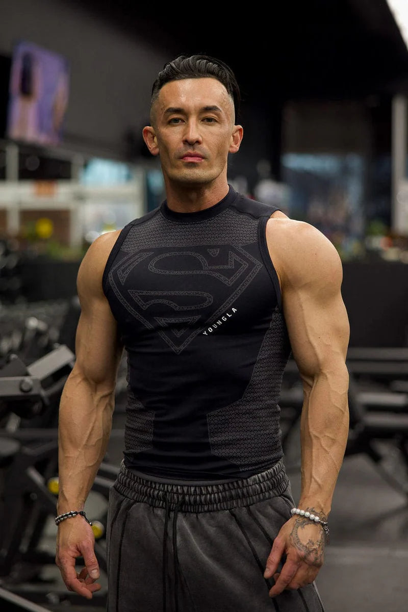 3047 - Superman Compression Tanks BLACK