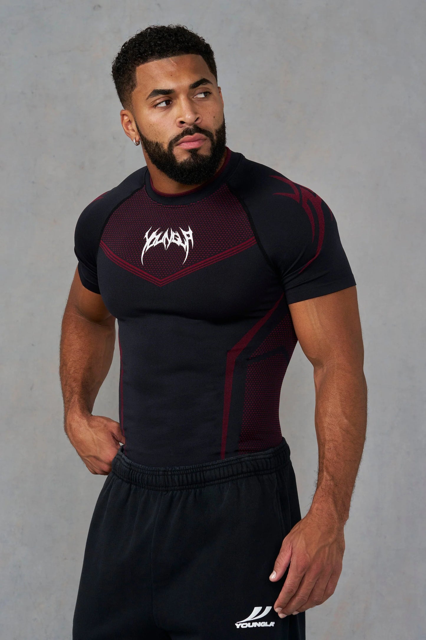 4065 - Warrior X Compression Tees BLACK/RED
