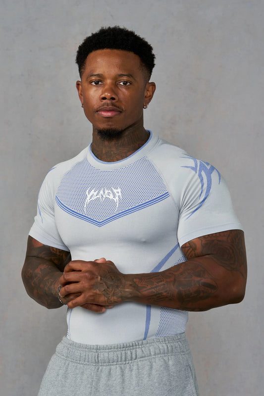4065 - Warrior X Compression Tees Grey/Blue