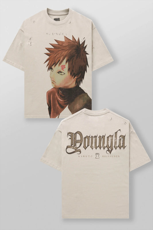 4318 - Naruto Distressed Tees Gaara