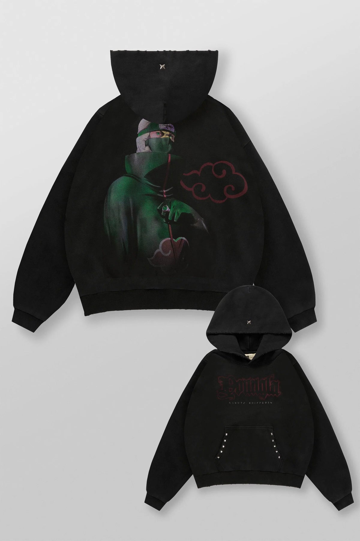 5083 - Naruto Stud Artwork Hoodies-Kakuzu
