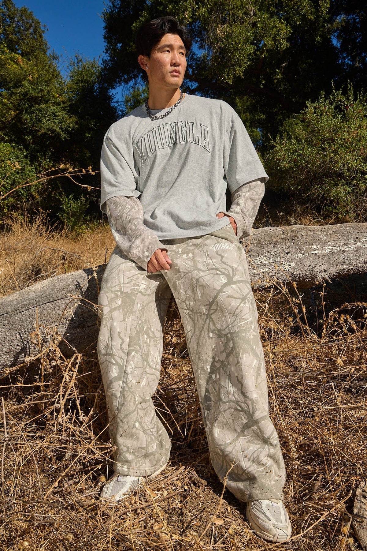 2133 - Tree Camo Baggy Sweats Tan Tree Camo