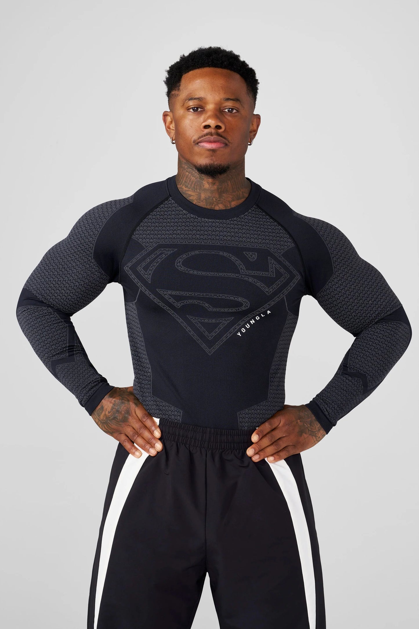 8066 - Superman Compression Longsleeves BLACK