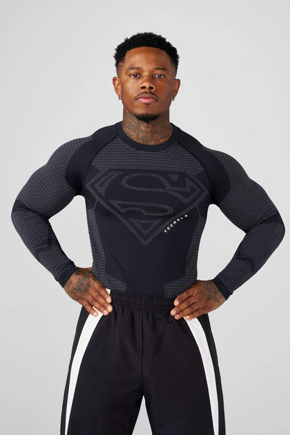 8066 - Superman Compression Longsleeves BLACK
