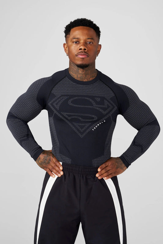8066 - Superman Compression Longsleeves BLACK