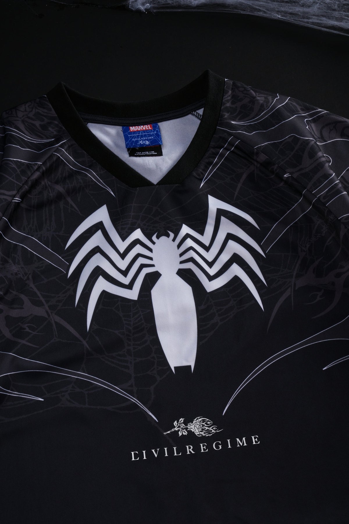 Venom Webs Classic Soccer Jersey in Black
