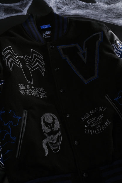 We Are Chaos Letterman Jacket in Black