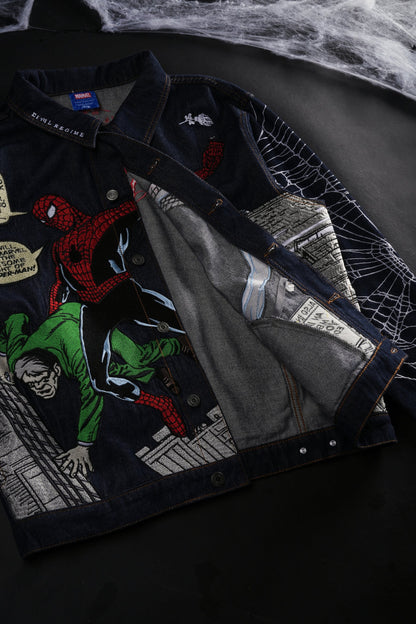 Webs From Concrete Raw Denim Jacket in Denim Blue