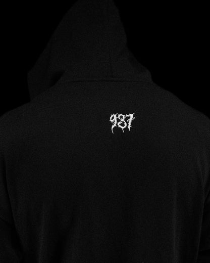 Grim Reaper Embroidered Oversized Zip-up Hoodie [GHOST]JLH7