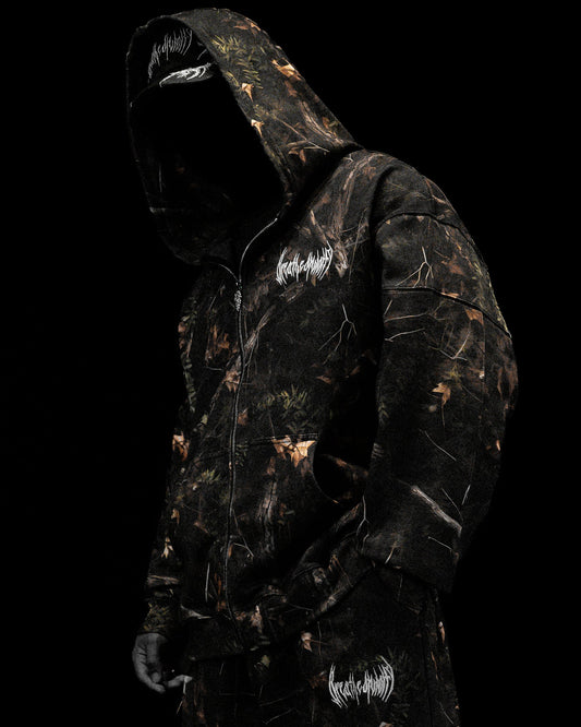 Camo Oversized Zip-up Hoodie [OVERGROWTH CAMO]JLH1