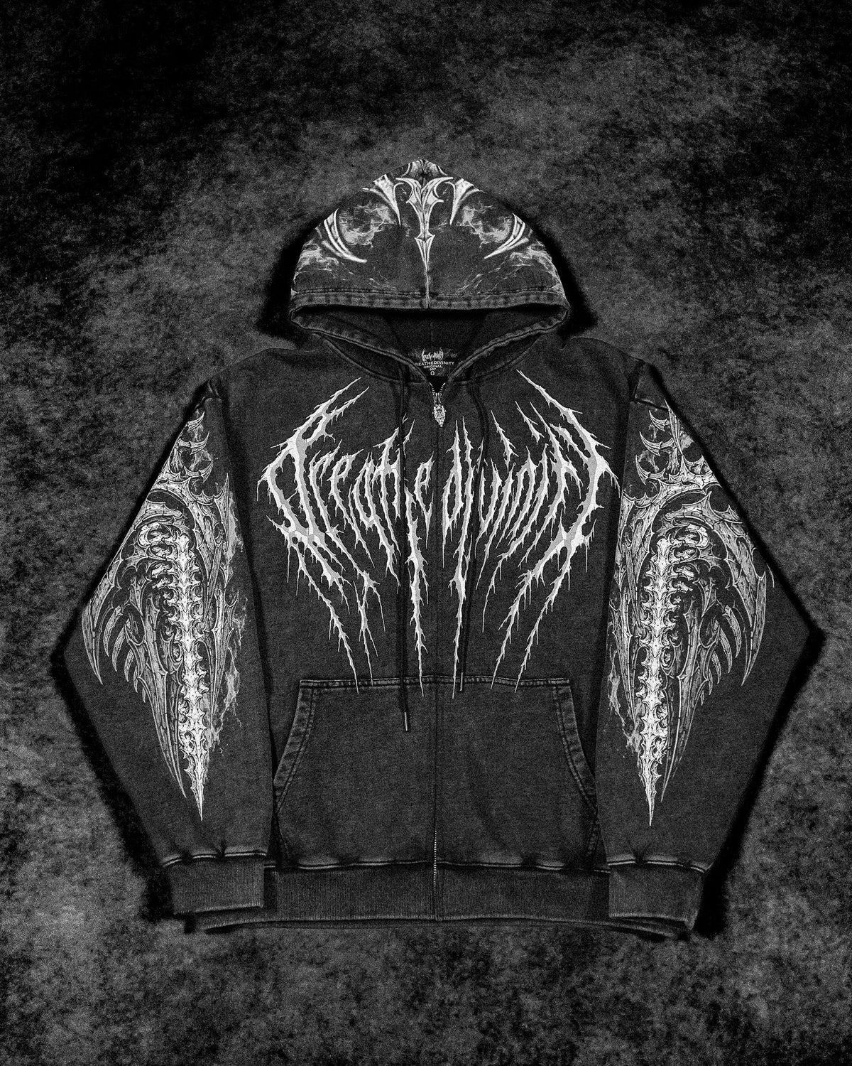 Death Slayer Oversized Zip-up Hoodie [GHOST VINTAGE WASH]AGH1