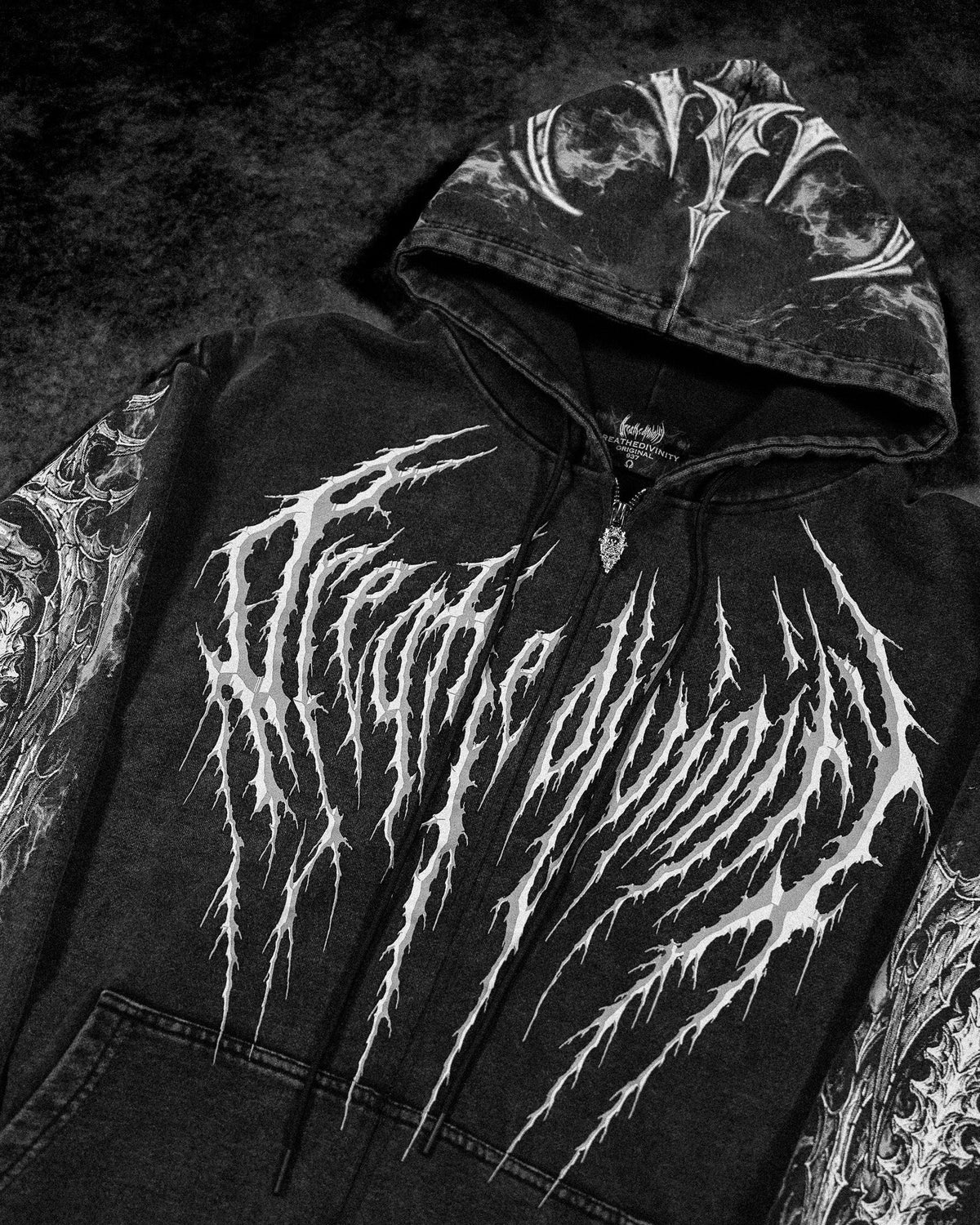 Death Slayer Oversized Zip-up Hoodie [GHOST VINTAGE WASH]AGH1