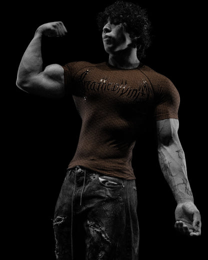Doom Tech™ Armored Venom Texture Short sleeve Compression [LIGHT BROWN GRADIENT]AGC4