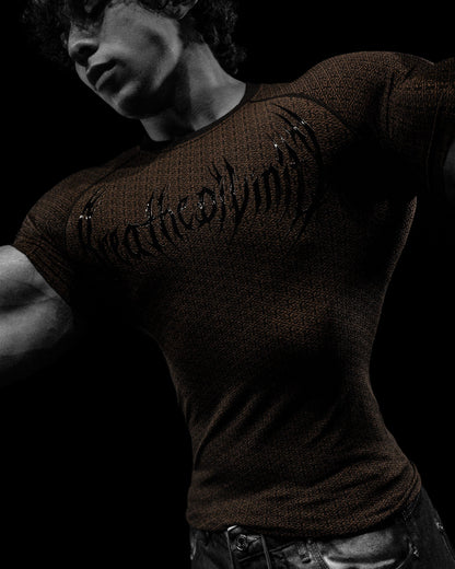 Doom Tech™ Armored Venom Texture Short sleeve Compression [LIGHT BROWN GRADIENT]AGC4
