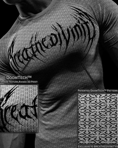 Doom Tech™ Armored Venom Texture Short sleeve Compression [WHITE GRADIENT]AGC1