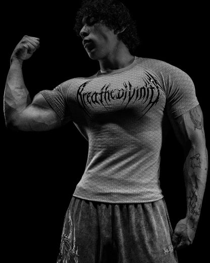 Doom Tech™ Armored Venom Texture Short sleeve Compression [WHITE GRADIENT]AGC1