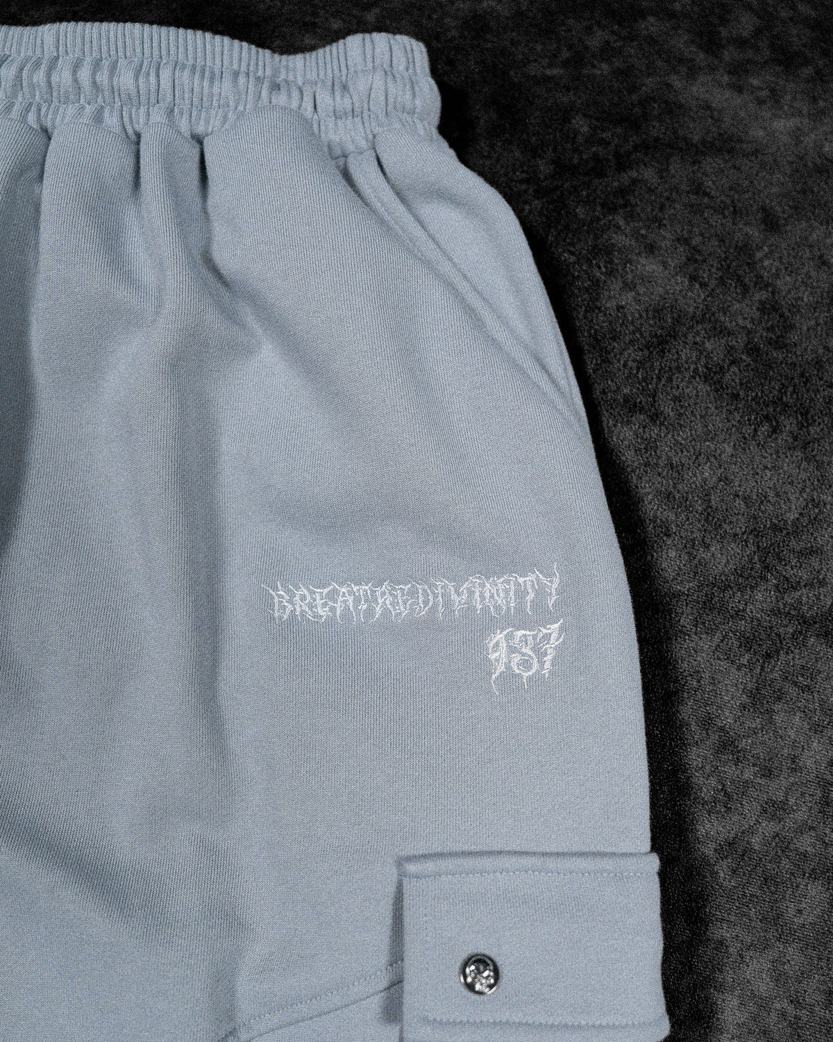 937 Embroidered Tactical Oversized Uncuffed Cargos [GUN METAL]AGJ1