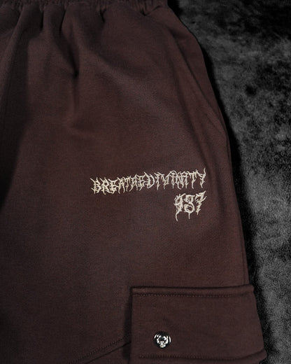 937 Embroidered Tactical Oversized Uncuffed Cargos [ROOT BEER]AGJ2