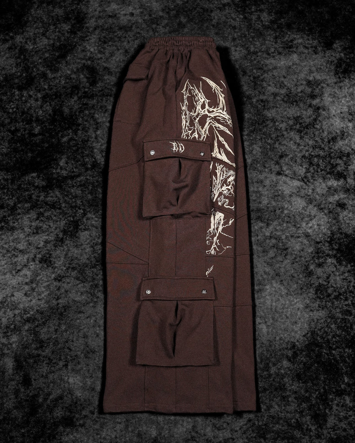 937 Embroidered Tactical Oversized Uncuffed Cargos [ROOT BEER]AGJ2