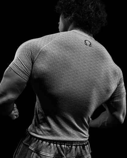 Doom Tech™ Armored Venom Texture Short sleeve Compression [WHITE GRADIENT]AGC1