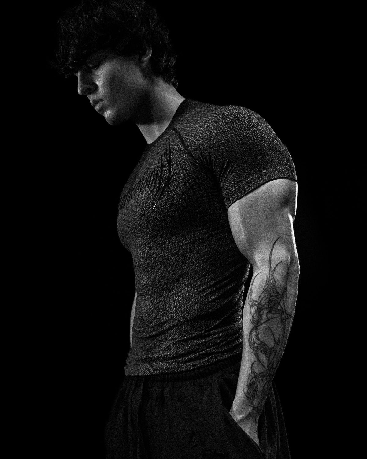 Doom Tech™ Armored Venom Texture Short sleeve Compression [VOID BLACK]AGC3