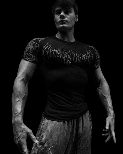 Void Tech™ Venom Texture shortsleeve Compression [VOID BLACK]JLC7