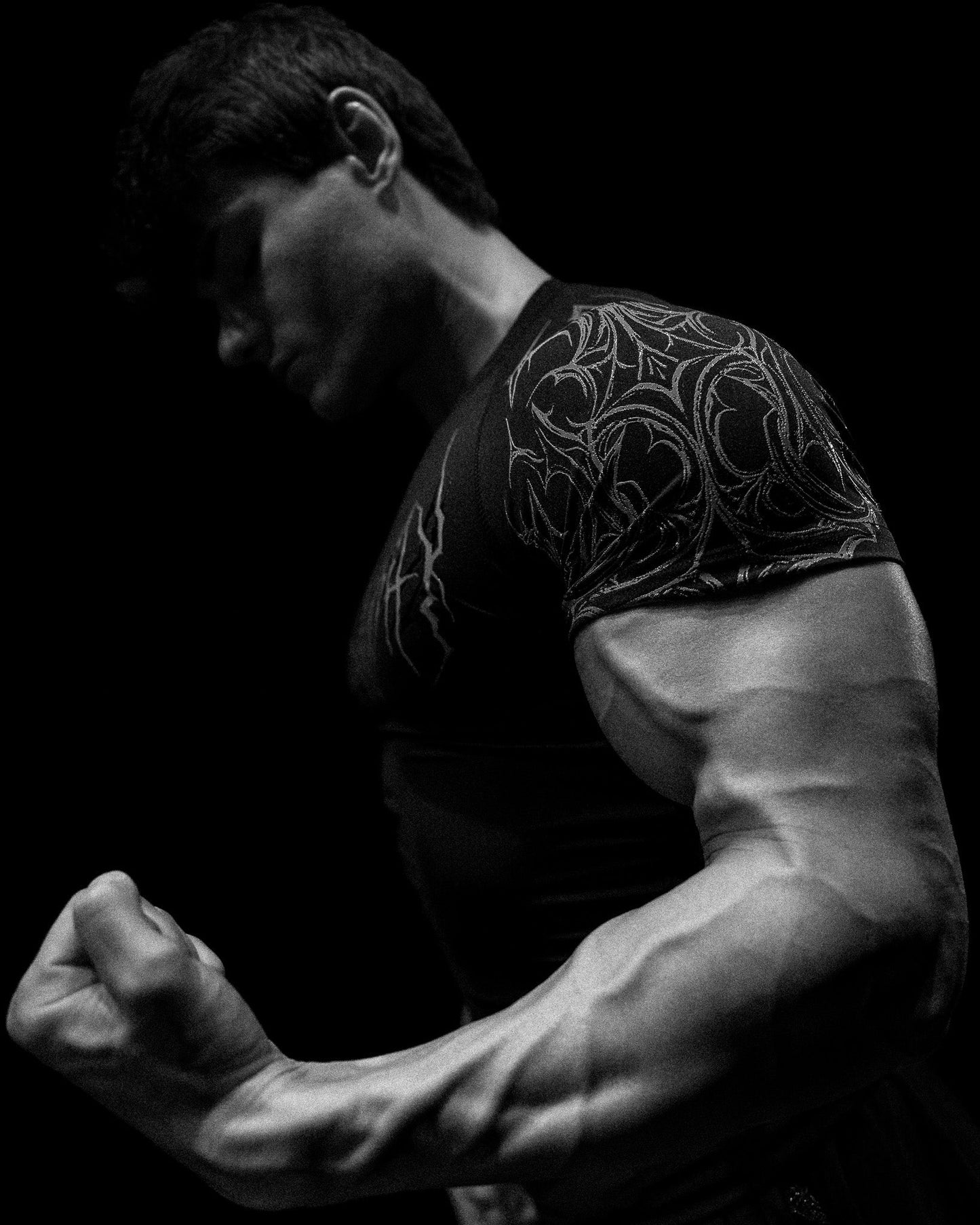 Void Tech™ Venom Texture shortsleeve Compression [VOID BLACK]JLC7