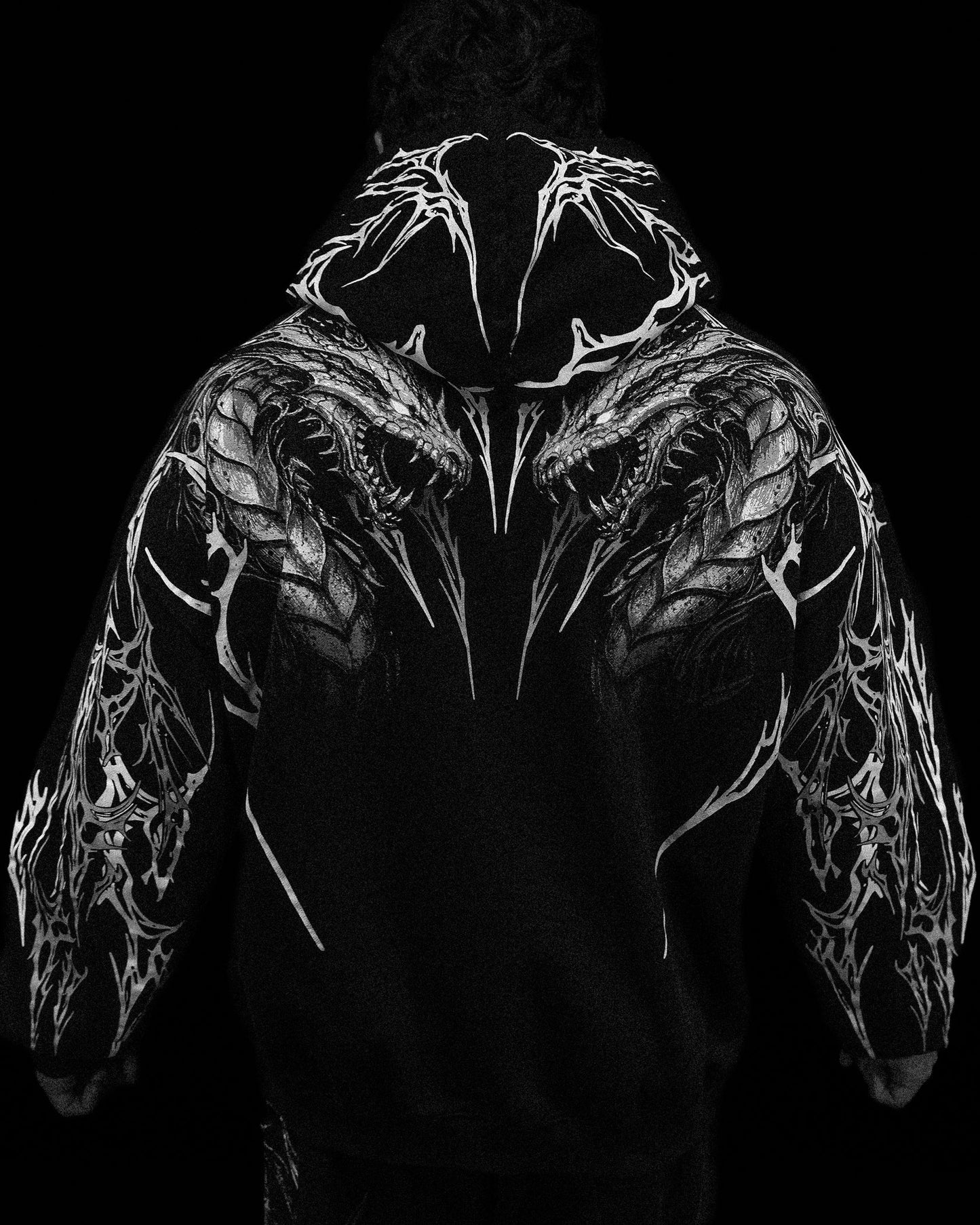 Tarnished Leviathan Oversized Zip-up Hoodie [VOID BLACK] AH1