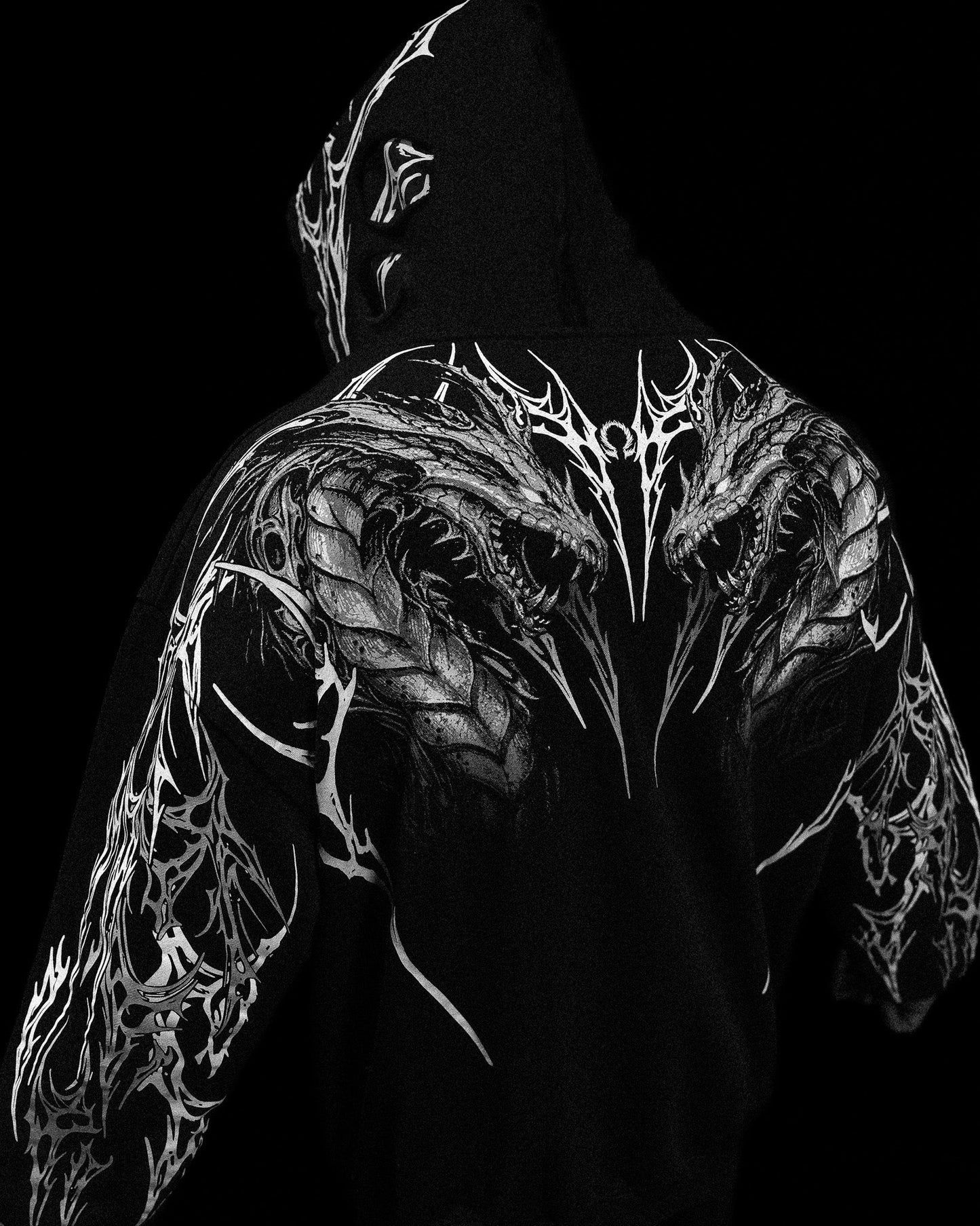 Tarnished Leviathan Oversized Zip-up Hoodie [VOID BLACK] AH1