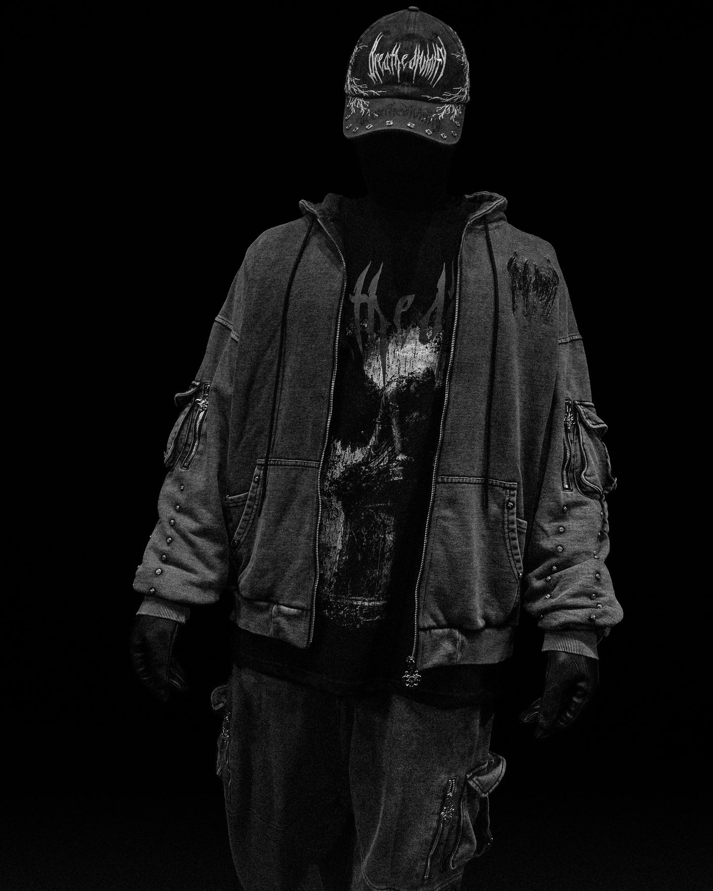 Metallic Tactical Oversized Cargo Zip-up Jacket [VINTAGE]AH3