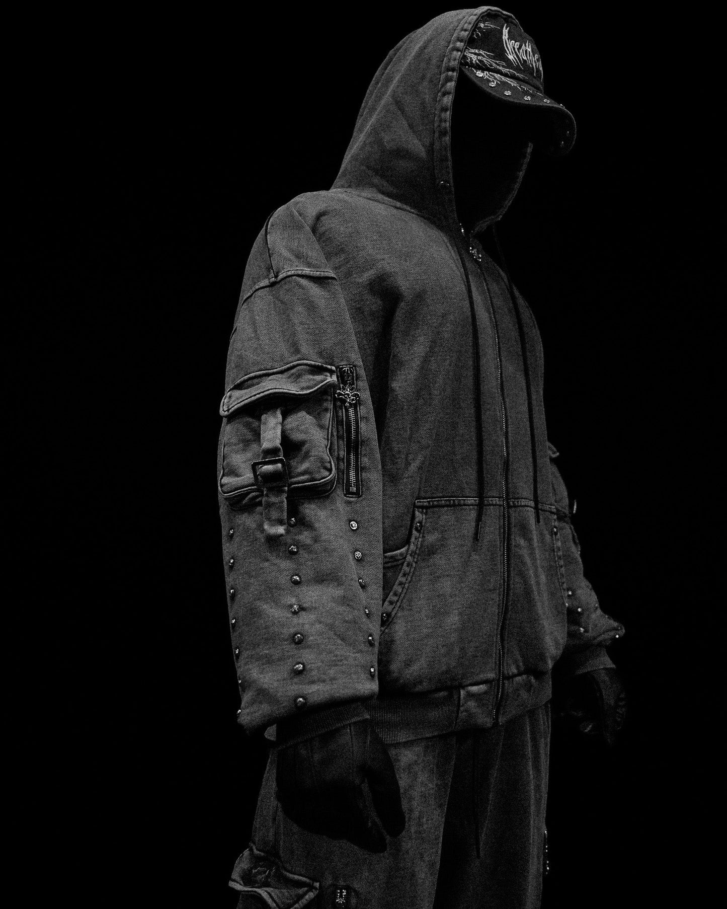 Metallic Tactical Oversized Cargo Zip-up Jacket [VINTAGE]AH3
