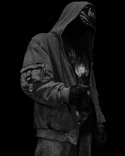 Metallic Tactical Oversized Cargo Zip-up Jacket [VINTAGE]AH3