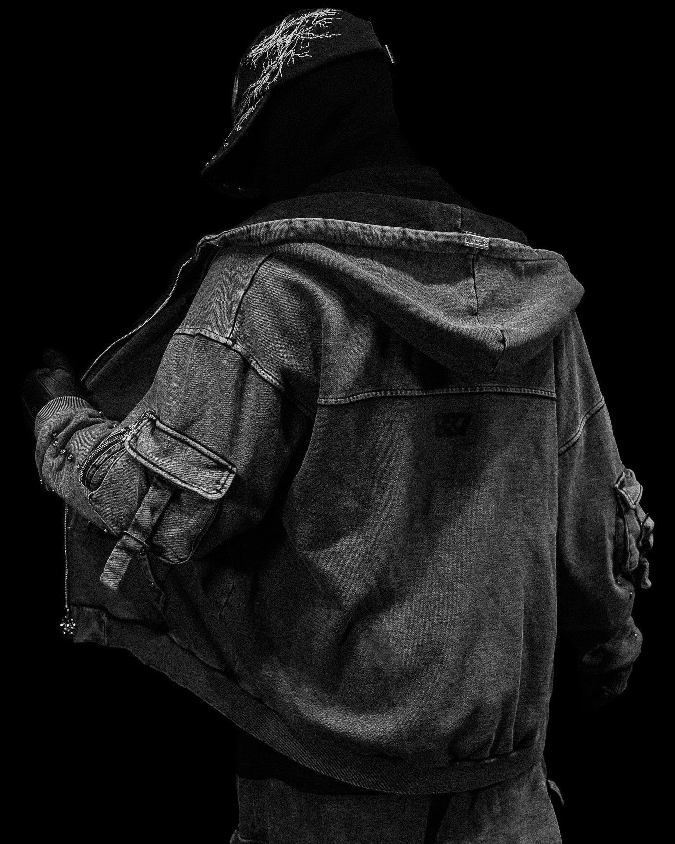 Metallic Tactical Oversized Cargo Zip-up Jacket [VINTAGE]AH3