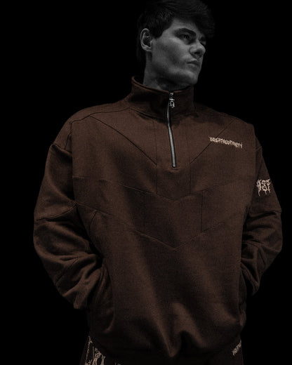 937 Embroidered Tactical Oversized Full-Zip Jacket [ROOT BEER]AGH3