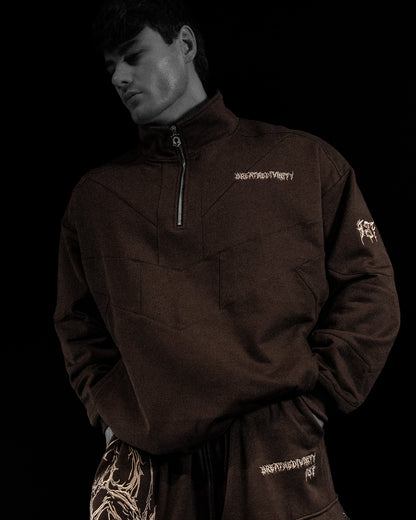 937 Embroidered Tactical Oversized Full-Zip Jacket [ROOT BEER]AGH3