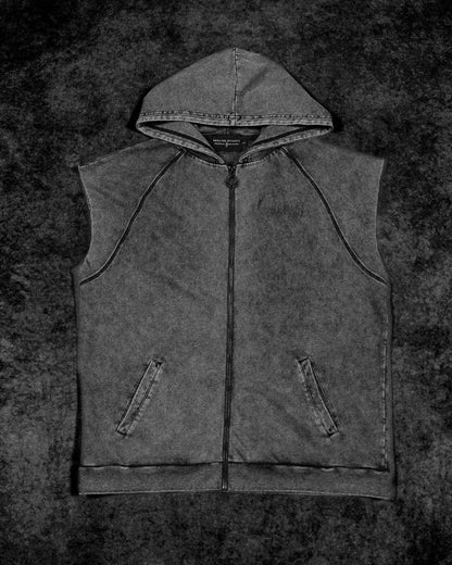 Venom Cutoff Zip-up Hoodie [DARK GREY]