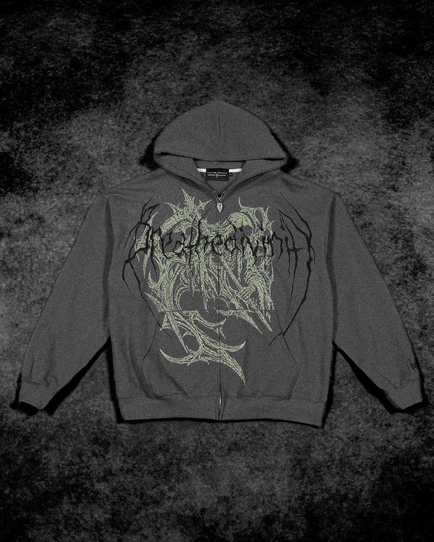 Grim Reaper Embroidered Oversized Zip-up Hoodie [DECAY]JLH8